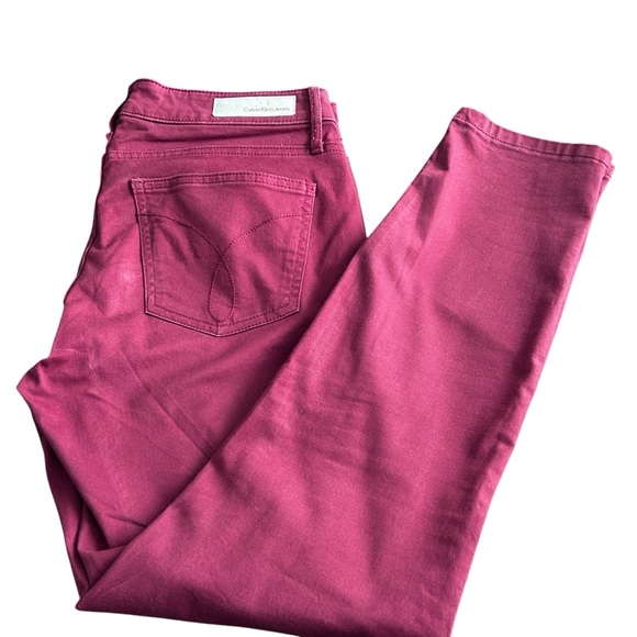 Calvin Klein Ankle Skinny Burgundy Jeans - Picture 13 of 13